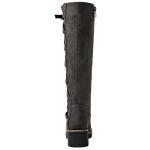 Globalwin Women's Grey Lace-Up Knee High Boots