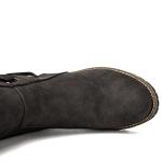 Globalwin Women's Grey Lace-Up Knee High Boots