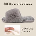 LongBay Women's Fuzzy Memory Foam Open Toe Slippers