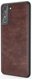 Slim Vintage Leather Galaxy S21 Case in Dark Brown