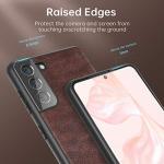 Slim Vintage Leather Galaxy S21 Case in Dark Brown