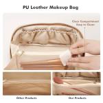 Prite Waterproof Vegan Leather Makeup Bag for Travel