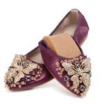 Red Rhinestone Pointed Toe Foldable Ballet Flats