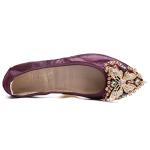 Red Rhinestone Pointed Toe Foldable Ballet Flats