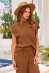 Chic Two-Piece Sweater and Pants Set in Brown
