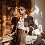 Off-White Woven Crocodile Leather Shoulder Bag