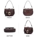 Luxury Crocodile Pattern Leather Crossbody Bag