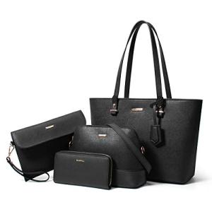 Chic 4-Piece Women's Leather Tote & Shoulder Bag Set