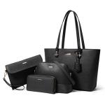 Chic 4-Piece Women's Leather Tote & Shoulder Bag Set