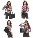 Chic 4-Piece Women's Leather Tote & Shoulder Bag Set
