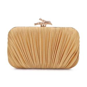 Freie Liebe Clutch Purses for Women Evening Bag Pleated Clutch Bag with Chain for Wedding Party