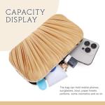 Freie Liebe Clutch Purses for Women Evening Bag Pleated Clutch Bag with Chain for Wedding Party