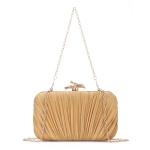Freie Liebe Clutch Purses for Women Evening Bag Pleated Clutch Bag with Chain for Wedding Party
