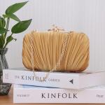 Freie Liebe Clutch Purses for Women Evening Bag Pleated Clutch Bag with Chain for Wedding Party