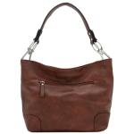 Hobo Shoulder Bag with Big Snap Hook Hardware (Brown)