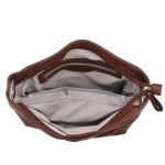 Hobo Shoulder Bag with Big Snap Hook Hardware (Brown)