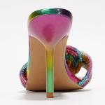 Cape Robbin Rhinestone Knot Stiletto Sandals - Multicolor