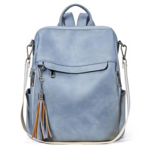Telena Backpack Purse for Women, PU Leather Anti Theft Travel Purse Shoulder Bags with Tassel