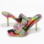Cape Robbin Rhinestone Knot Stiletto Sandals - Multicolor