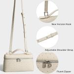 Rejolly Crossbody Bag for Women Small Pouch Top-Handle Leather Bag Designer Shoulder Handbag Quiet Luxury Trendy Purse Ostrich Elephant Grey (Gold Hardware)