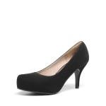 DREAM PAIRS Tiffany Women's Classic Elegant Versatile Low Stiletto Heel Dress Platform Pumps Shoes,Size 8,Black/Nubuck,TIFFANNY