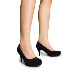 DREAM PAIRS Tiffany Women's Classic Elegant Versatile Low Stiletto Heel Dress Platform Pumps Shoes,Size 8,Black/Nubuck,TIFFANNY