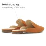 MUSSHOE All-Season Women's Mules：Pointed Toe Backless Loafers：Slip-on Dressy Comfortable Casual Office Business Flat Shoes for Working Women Aged 25-45,Brown Suede 7.5