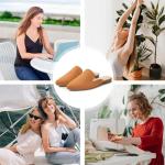 MUSSHOE All-Season Women's Mules：Pointed Toe Backless Loafers：Slip-on Dressy Comfortable Casual Office Business Flat Shoes for Working Women Aged 25-45,Brown Suede 7.5