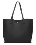 Dreubea Women's Soft Faux Leather Tote Shoulder Bag from, Big Capacity Tassel Handbag Black