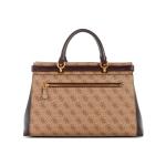 GUESS Sestri Luxury Satchel, Latte Logo/Brown