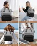 LOVEVOOK Laptop Backpack for Women Fashion Business Computer Backpacks Travel Bags Purse Doctor Nurse Work Backpack with USB Port, Fits 17-Inch Laptop Grey Black