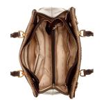 GUESS Sestri Luxury Satchel, Latte Logo/Brown