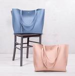 Dreubea Women's Soft Faux Leather Tote Shoulder Bag from, Big Capacity Tassel Handbag Black