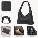 BOSTANTEN Shoulder Bag for Women Trendy Summer Hobo Handbag Purse Top-handlde Tote Bag, Black