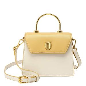 Scarleton Mini Gold Top Handle Satchel, Crossbody Shoulder Bag, H20840602 - White/Yellow