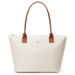 KALIDI Tote Bag for Women Nylon Top-Handle Purse,Shoulder Hobo handBag with Zipper Leisure Foldable Weekend Beige