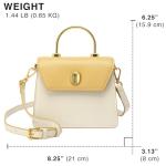Scarleton Mini Gold Top Handle Satchel, Crossbody Shoulder Bag, H20840602 - White/Yellow