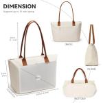 KALIDI Tote Bag for Women Nylon Top-Handle Purse,Shoulder Hobo handBag with Zipper Leisure Foldable Weekend Beige