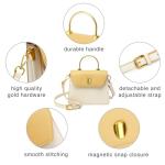 Scarleton Mini Gold Top Handle Satchel, Crossbody Shoulder Bag, H20840602 - White/Yellow
