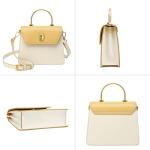 Scarleton Mini Gold Top Handle Satchel, Crossbody Shoulder Bag, H20840602 - White/Yellow