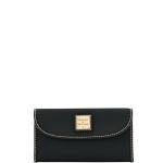 Dooney & Bourke Women's Continental Clutch in Pebble Grain Leather, Trifold Wallet with Multiple Card Holder, Black