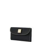 Dooney & Bourke Women's Continental Clutch in Pebble Grain Leather, Trifold Wallet with Multiple Card Holder, Black