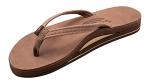 Rainbow Sandals Womens Luxury Leather - Double Layer Arch Support with 1/2" Narrow Straps, Nogales Wood, Womens size L / 7.5-8.5