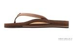 Rainbow Sandals Womens Luxury Leather - Double Layer Arch Support with 1/2" Narrow Straps, Nogales Wood, Womens size L / 7.5-8.5