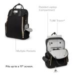 TUMI - Voyageur Atlanta Backpack - Travel Backpack for Women - For Business, Commute - Holds Up to 17" Laptop - Black & Gold Hardware