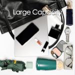 Tote Bag for Women Work Shoulder Bag Durable Vegan Leather Handbag Purse for Everyday Weekend Travel (Black)