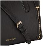 Calvin Klein Reyna Novelty Satchel, Black/Gold, One Size