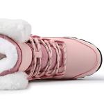 COOJOY Womens Winter Snow Boots Waterproof Shoes Tennis Walking Comfortable Hiking Booties Furry Mid Calf Warm Lightweight Pink,US9 EU41