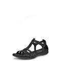 Ecco Womens Flash T-Strap Gladiator Sandal, Black, 38 EU/7-7.5 M US