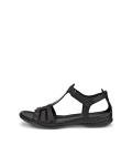 Ecco Womens Flash T-Strap Gladiator Sandal, Black, 38 EU/7-7.5 M US